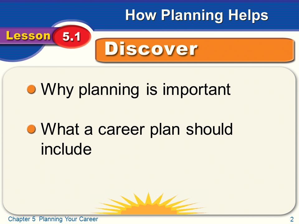 Why planning is important What a career plan should include