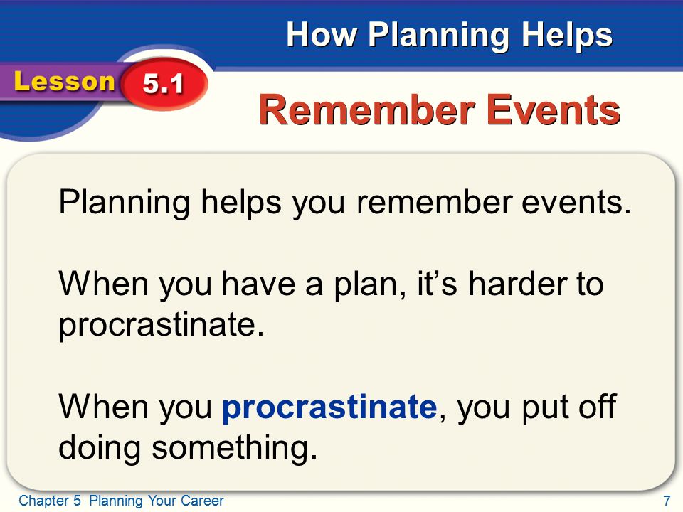 Remember Events Planning helps you remember events.
