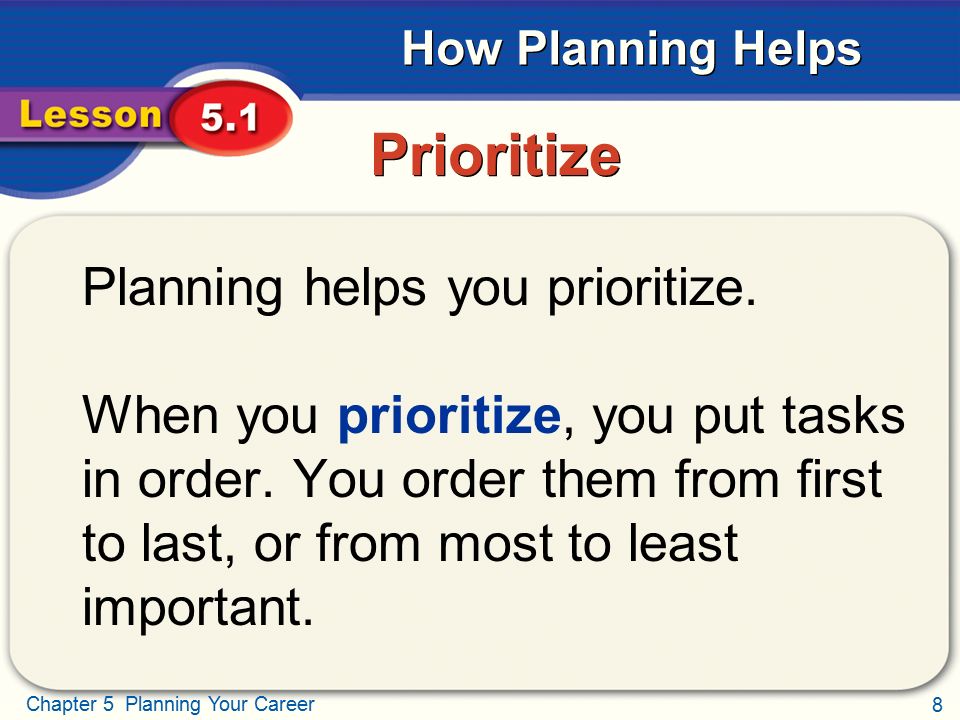 Prioritize Planning helps you prioritize.