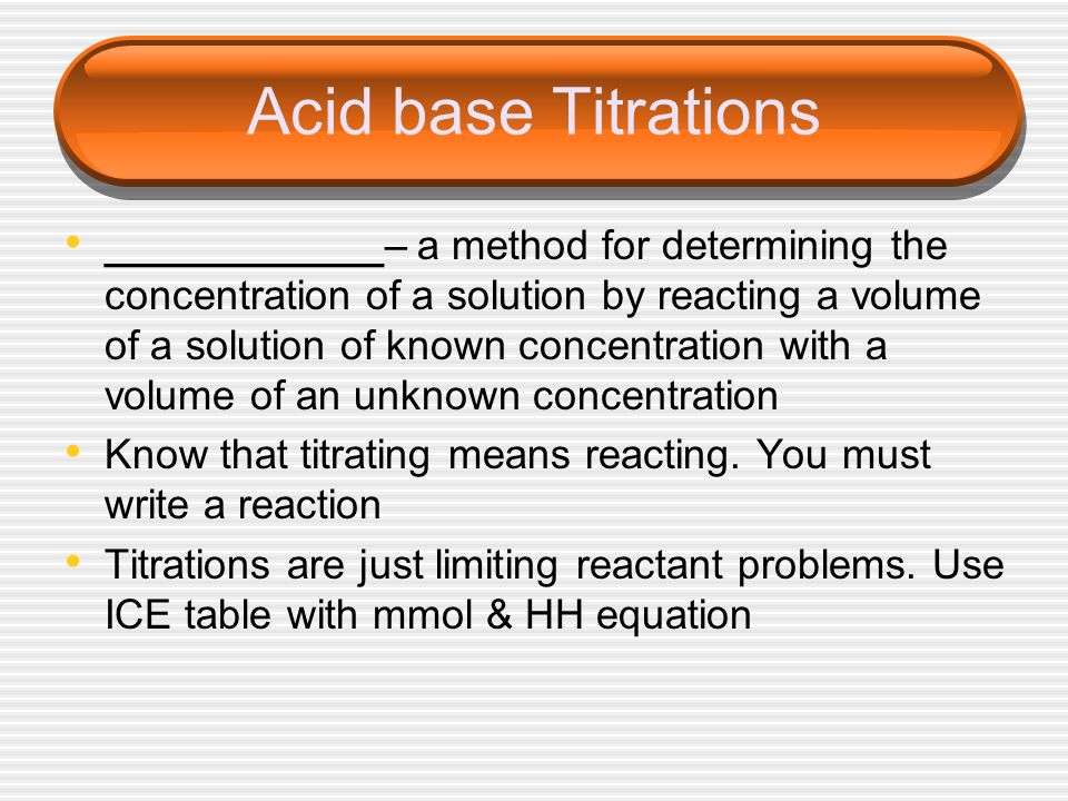 Acid base Titrations