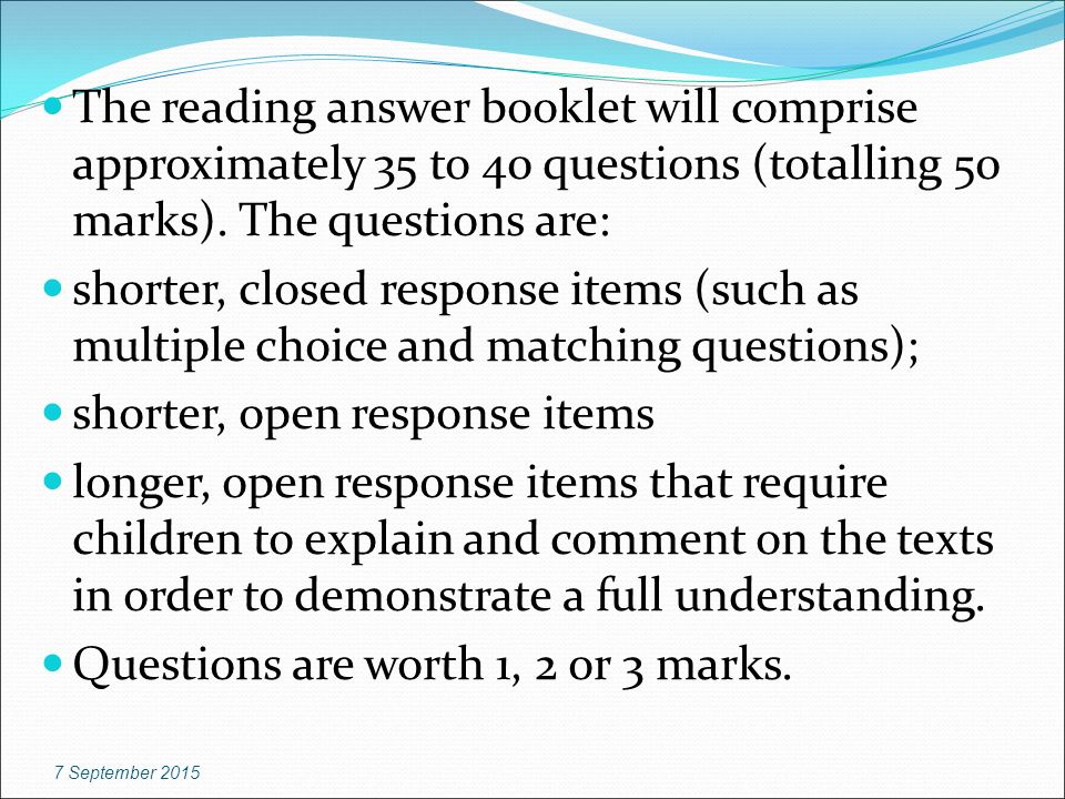 shorter, open response items