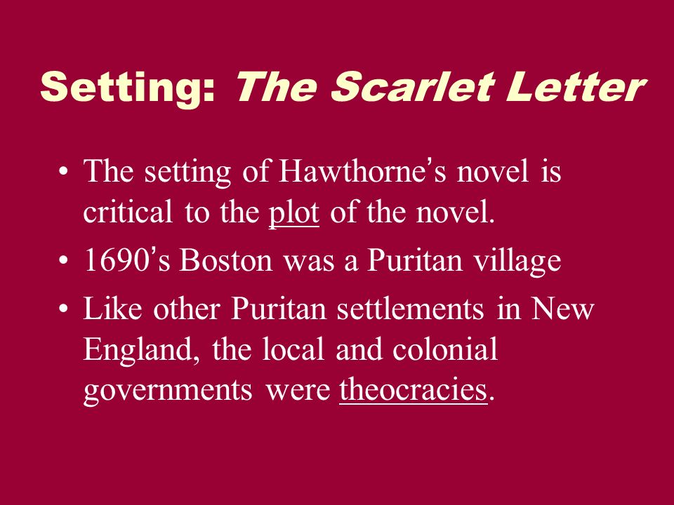 where is the setting of the scarlet letter