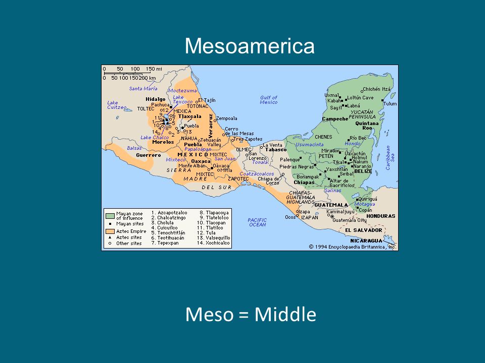 Mesoamerica Meso = Middle