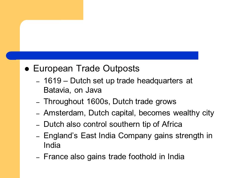 European Trade Outposts