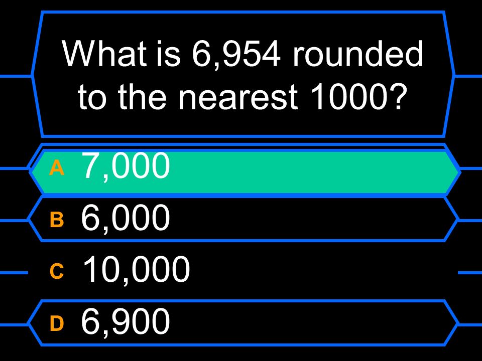 What is 6,954 rounded to the nearest 1000