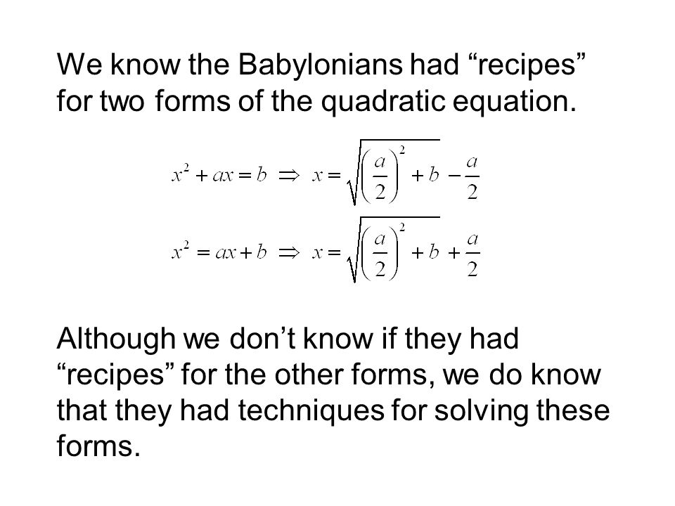 babylonian mathematics quadratic equations