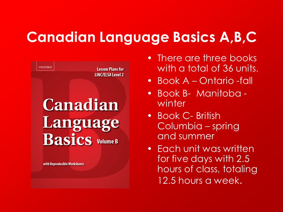 Canadian Language Basics A,B,C