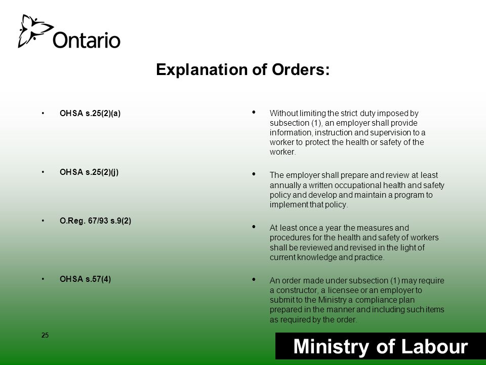 Inspections In Healthcare Facilities By The Ministry Of Labour Ppt Video Online Download