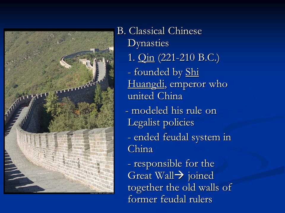 B. Classical Chinese Dynasties