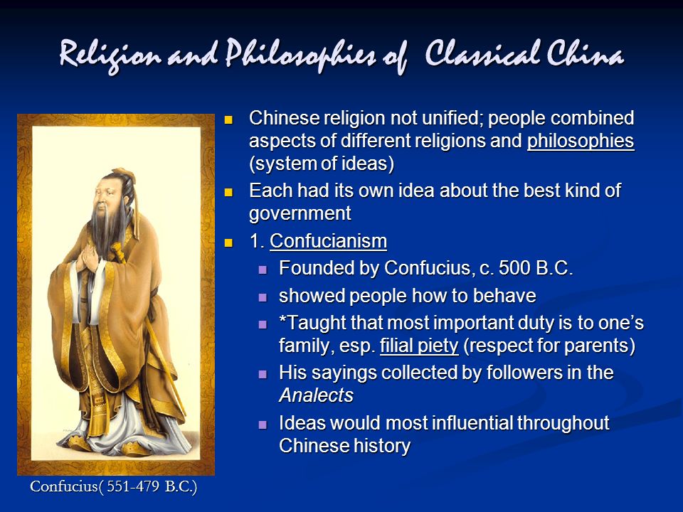 Religion and Philosophies of Classical China