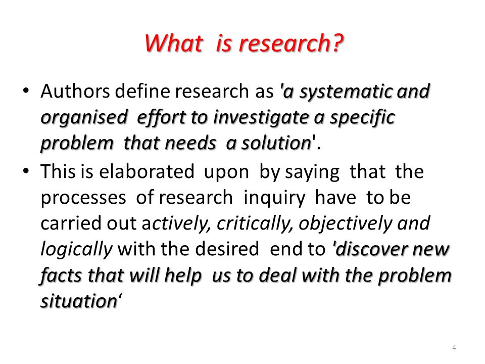 define research by different authors