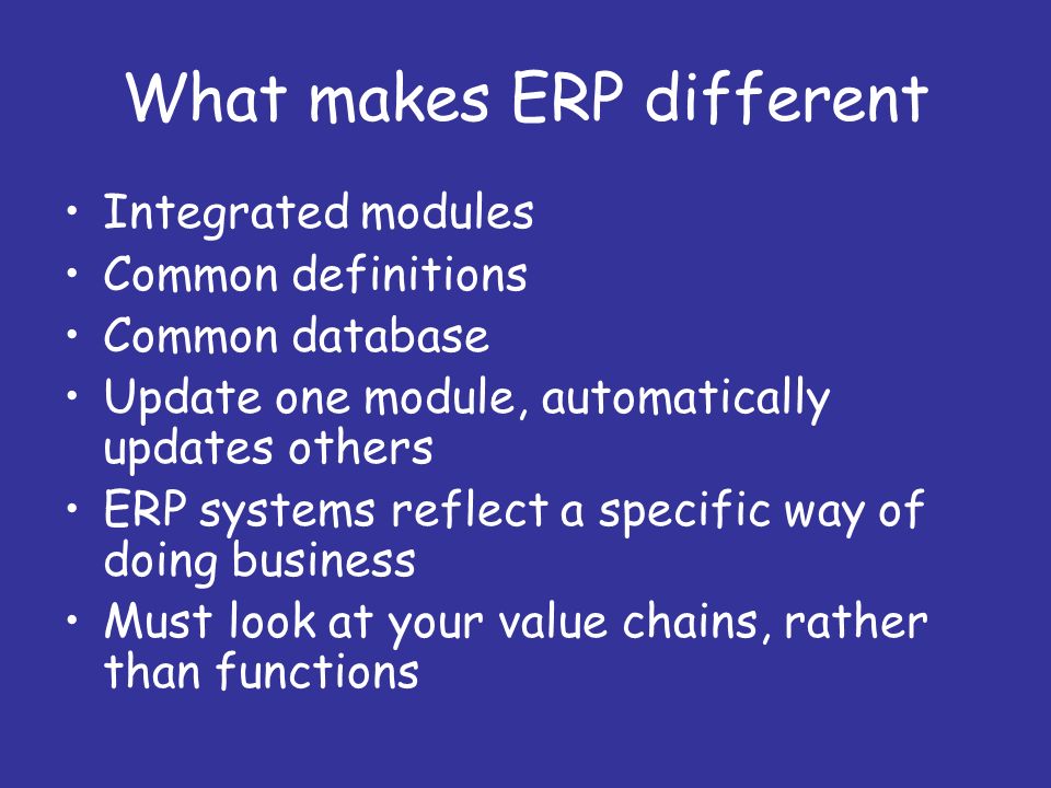 What makes ERP different?