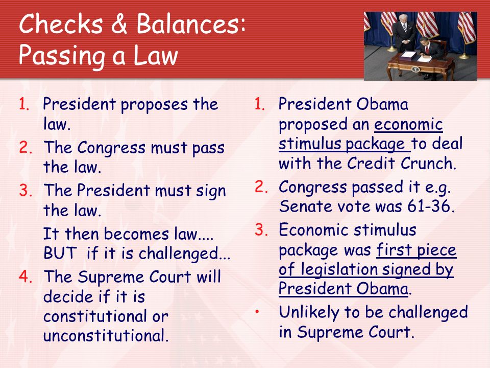 Checks & Balances: Passing a Law