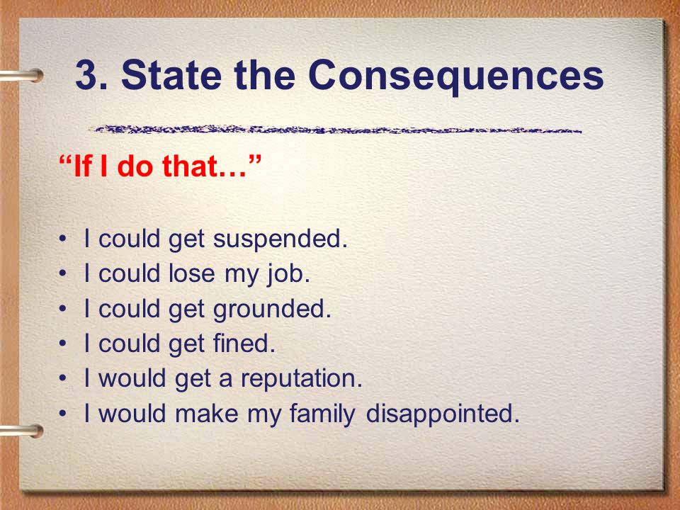 3. State the Consequences