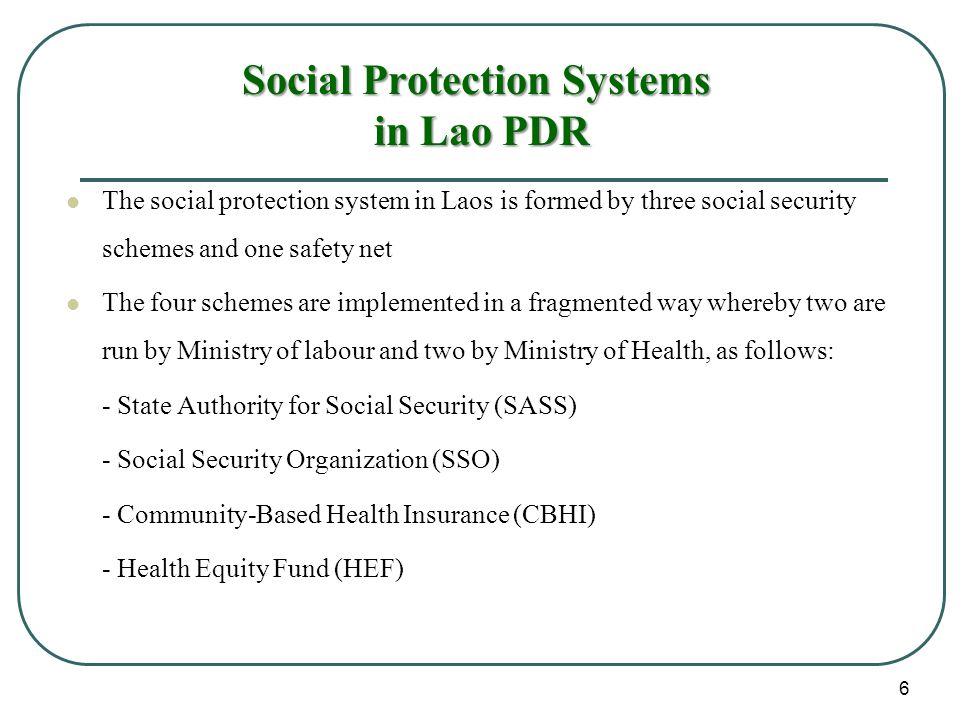 Social Protection Systems in Lao PDR