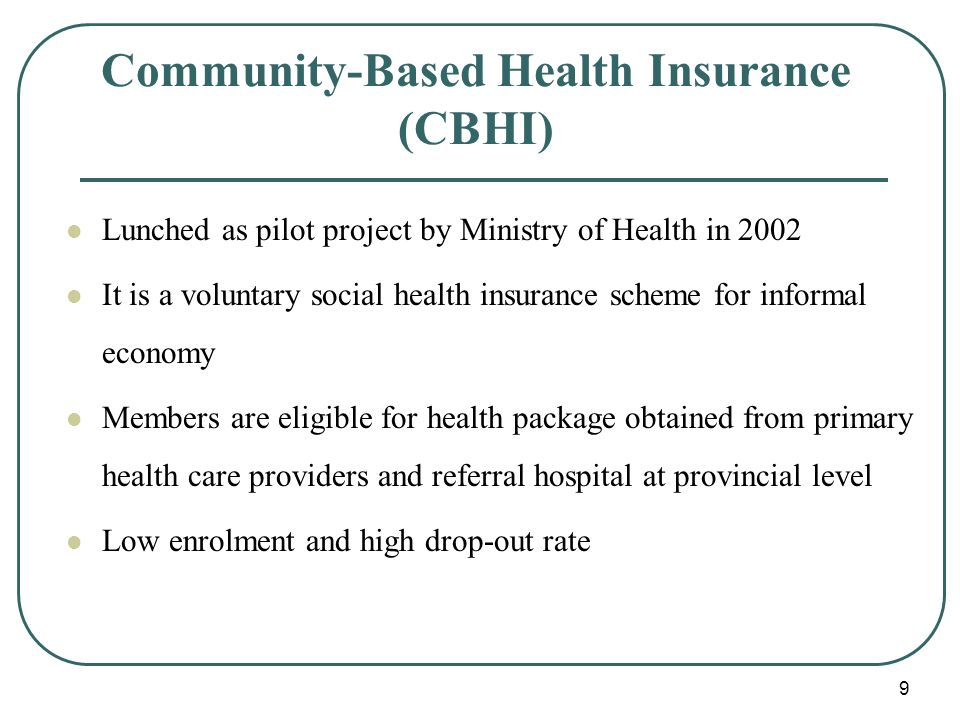 Community-Based Health Insurance (CBHI)