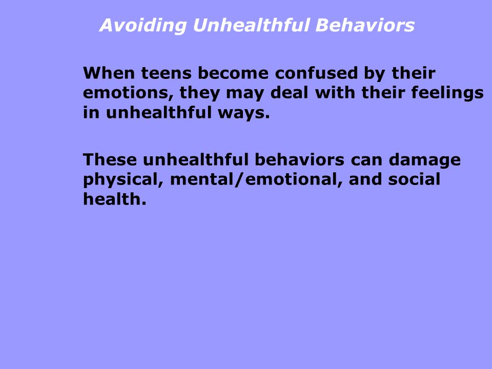 Avoiding Unhealthful Behaviors