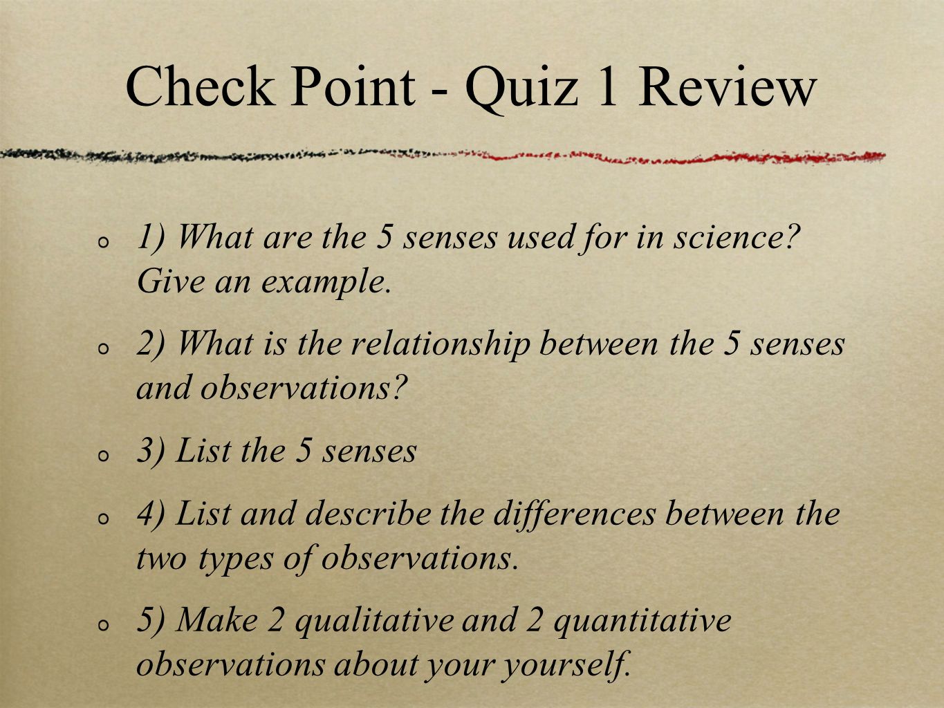 Check Point - Quiz 1 Review