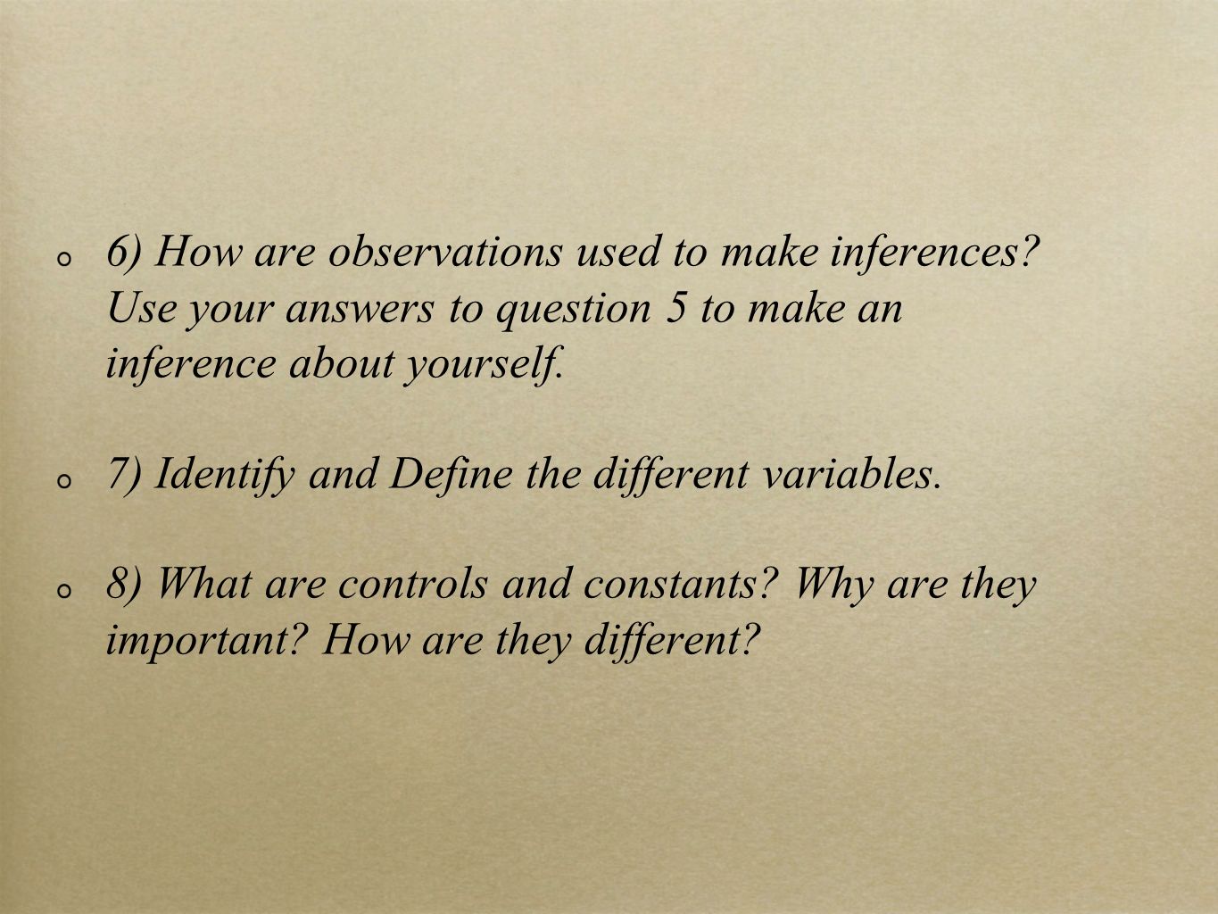 6) How are observations used to make inferences