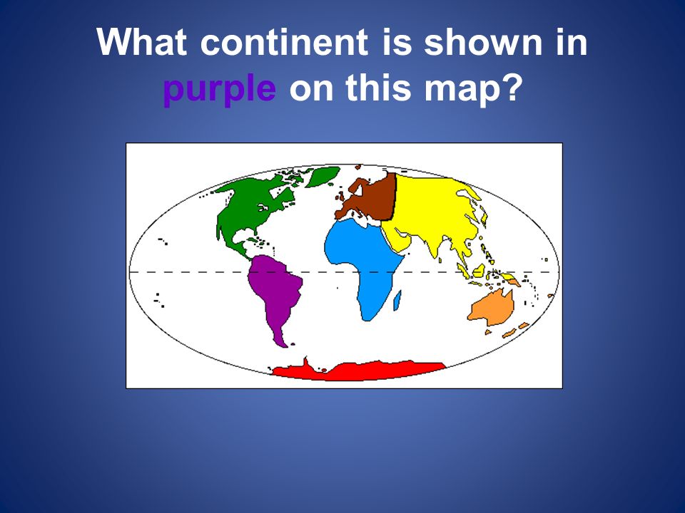 What continent is shown in purple on this map