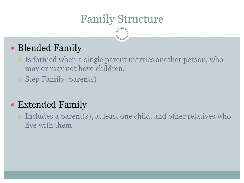Family Structure Blended Family Extended Family