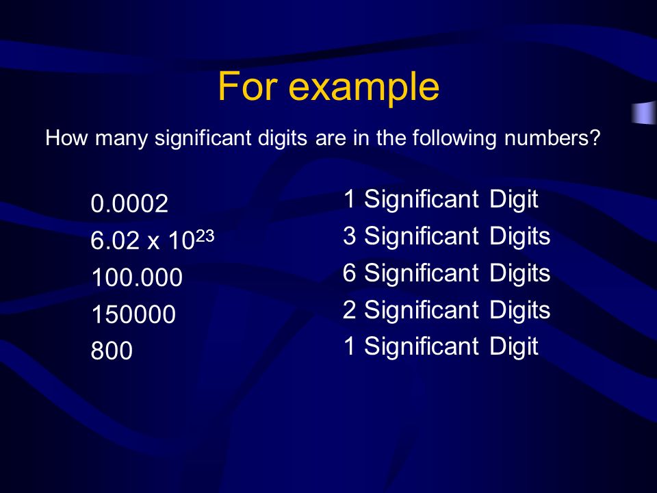 For example 1 Significant Digit Significant Digits