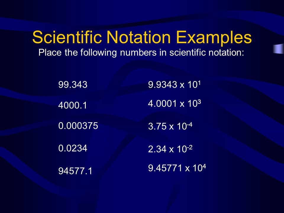 Scientific Notation Examples