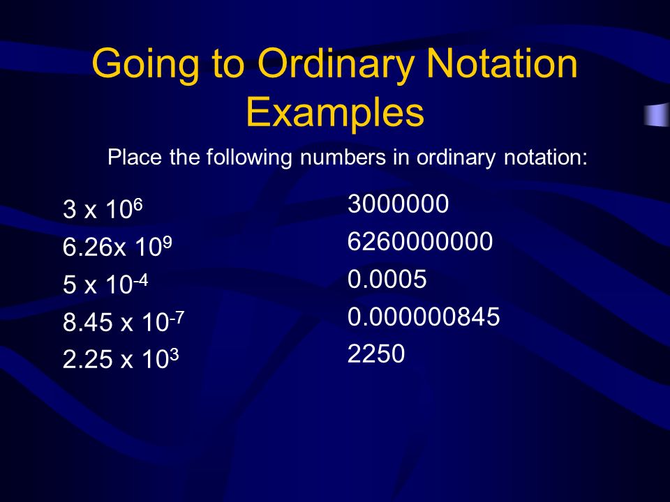 Going to Ordinary Notation Examples