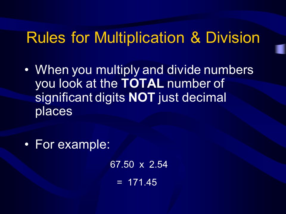 Rules for Multiplication & Division