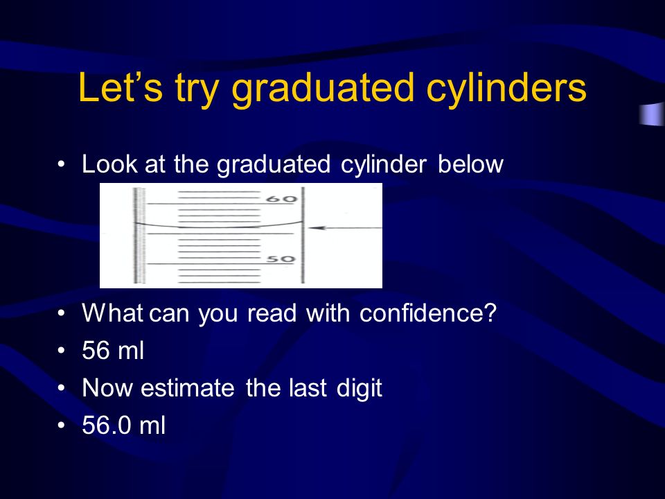 Let’s try graduated cylinders