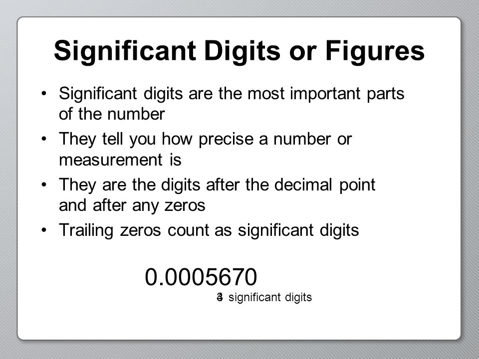 Significant Digits or Figures