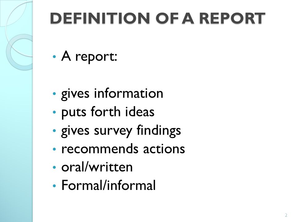 formal report ideas