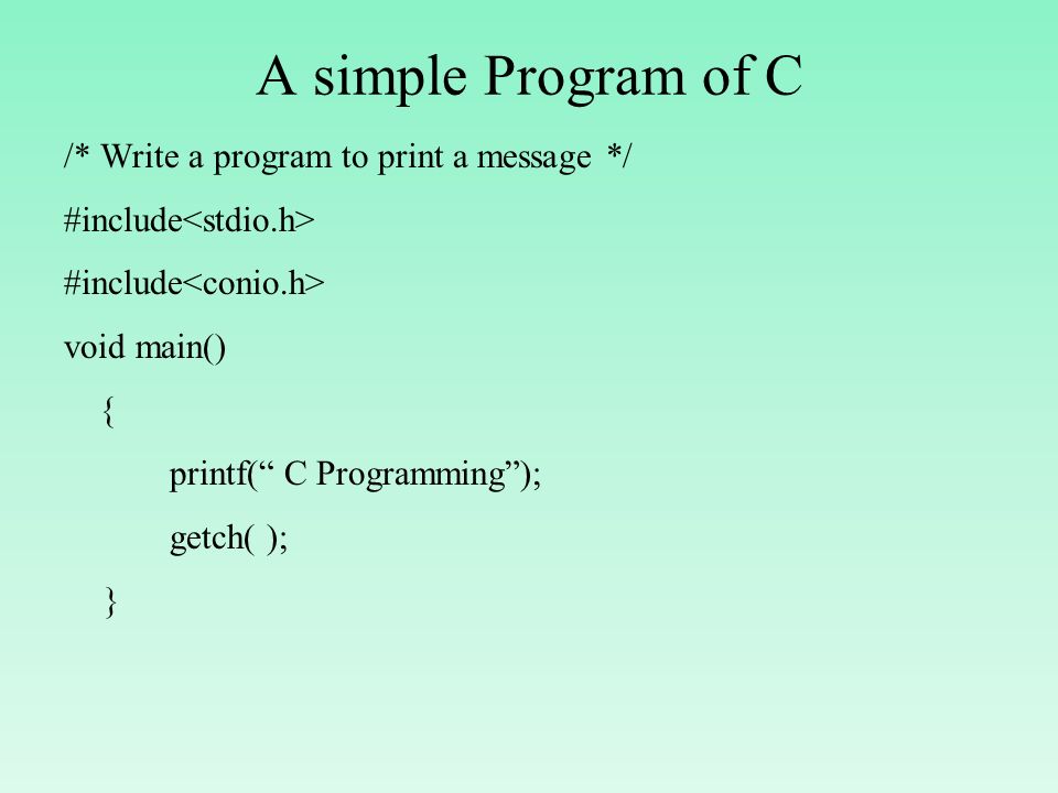 A simple Program of C