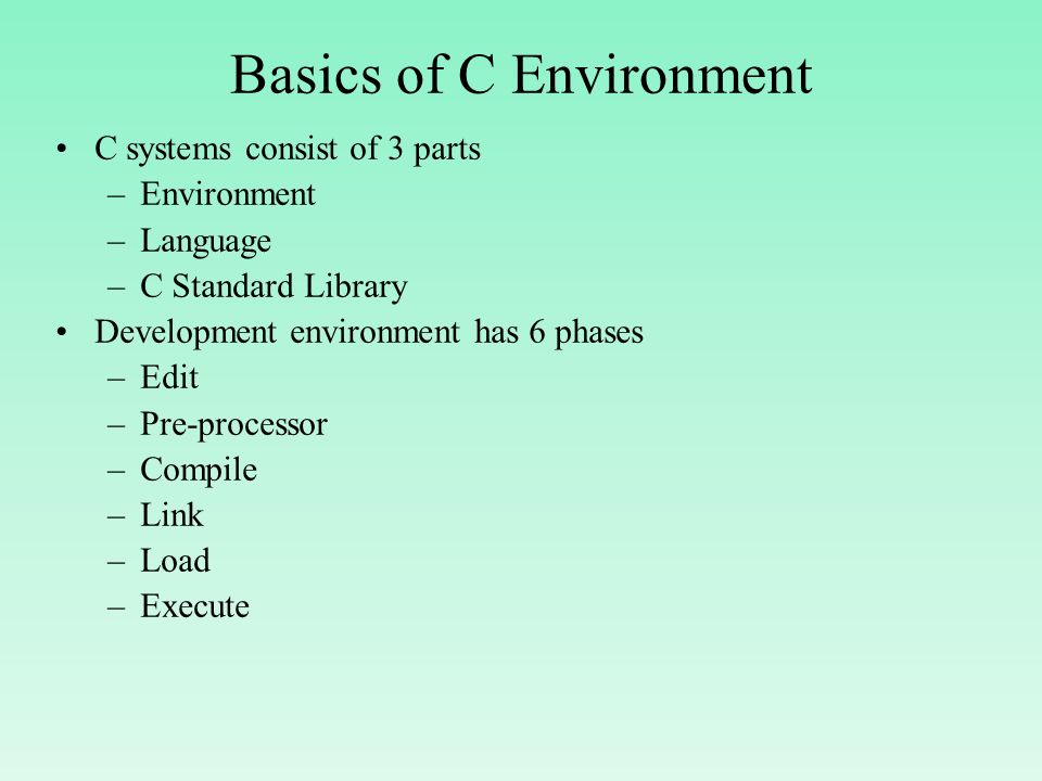 Basics of C Environment