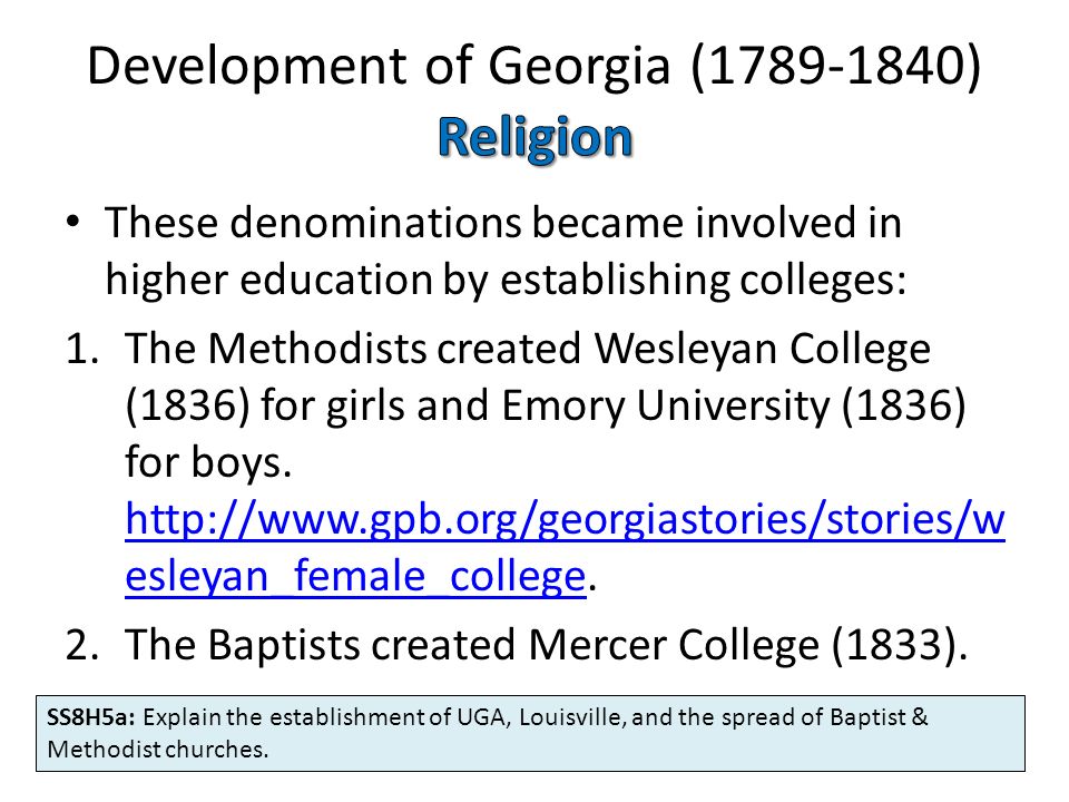 Development of Georgia ( ) Religion