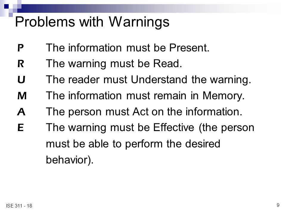 Problems with Warnings