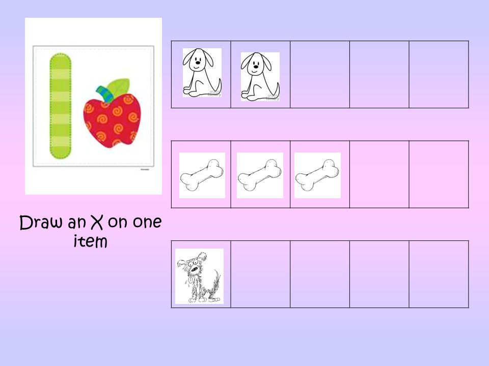 Draw an X on one item