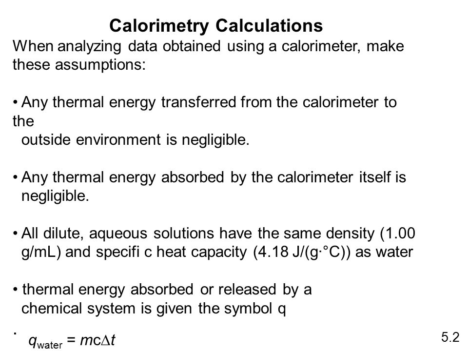 Calorimetry Calculations