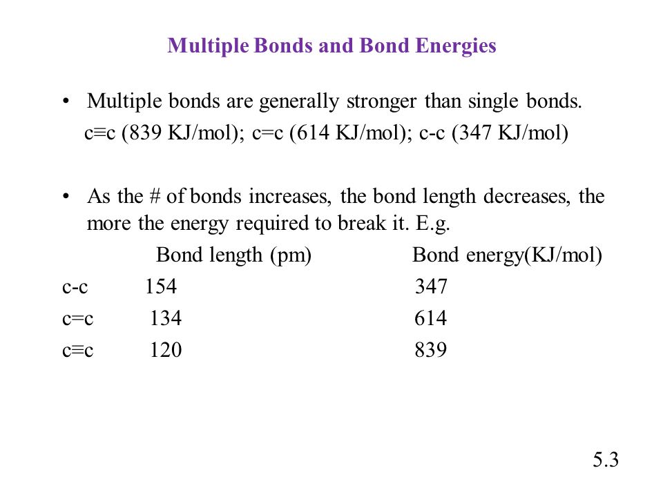 Multiple Bonds and Bond Energies
