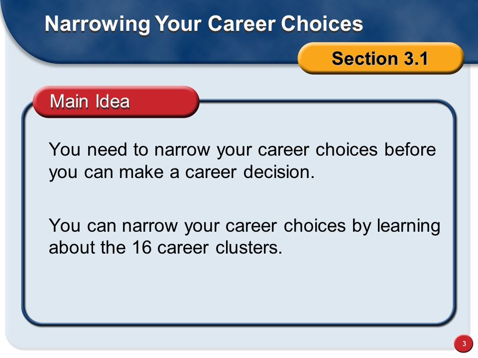Narrowing Your Career Choices