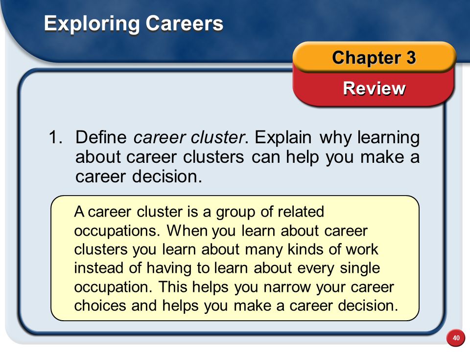 Exploring Careers Chapter 3 Review