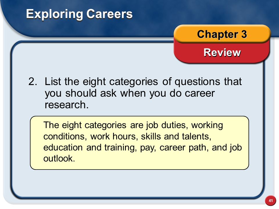 Exploring Careers Chapter 3 Review