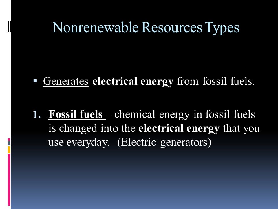 Nonrenewable Resources Types