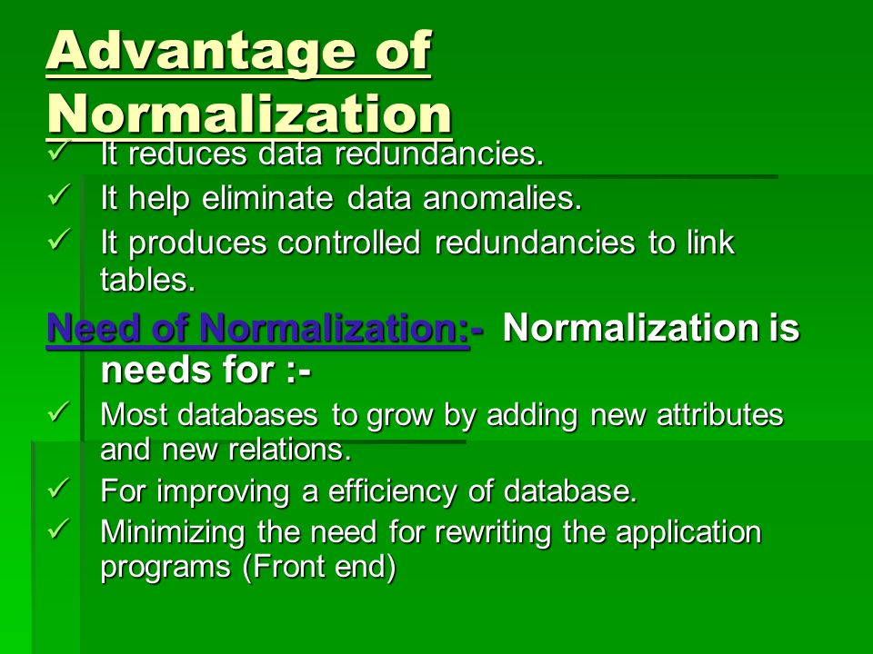 advantages of normalization in sql