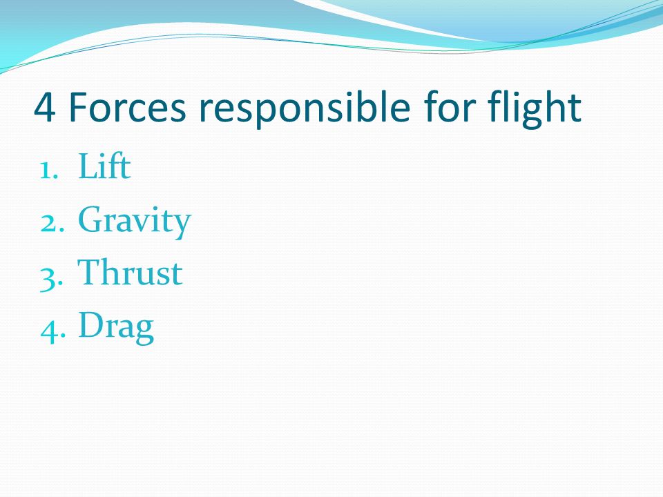4 Forces responsible for flight