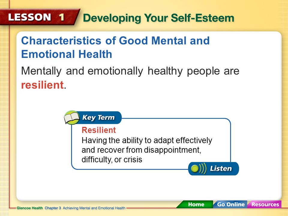 Characteristics of Good Mental and Emotional Health