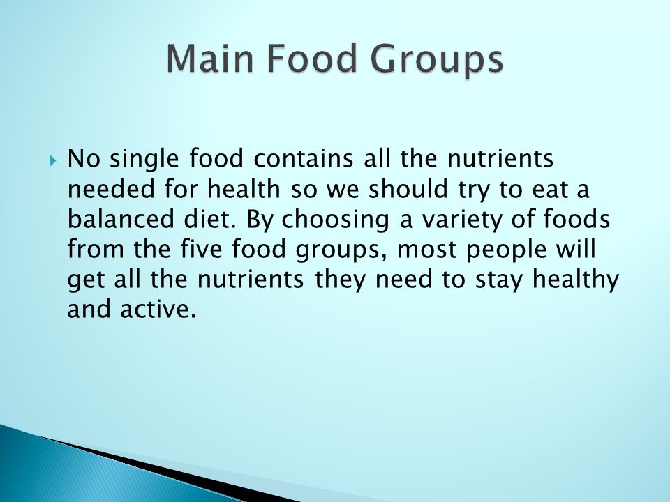 Main Food Groups