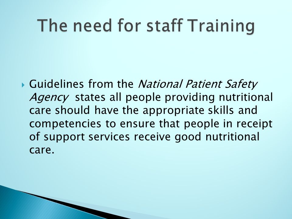 The need for staff Training