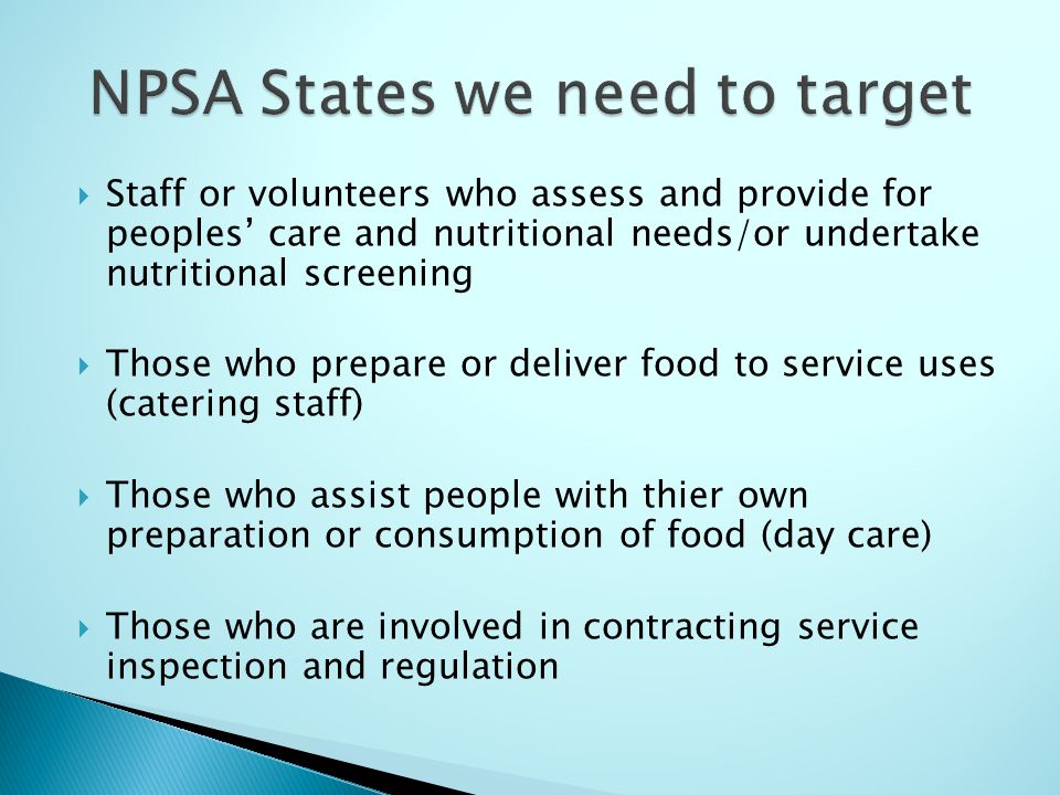 NPSA States we need to target