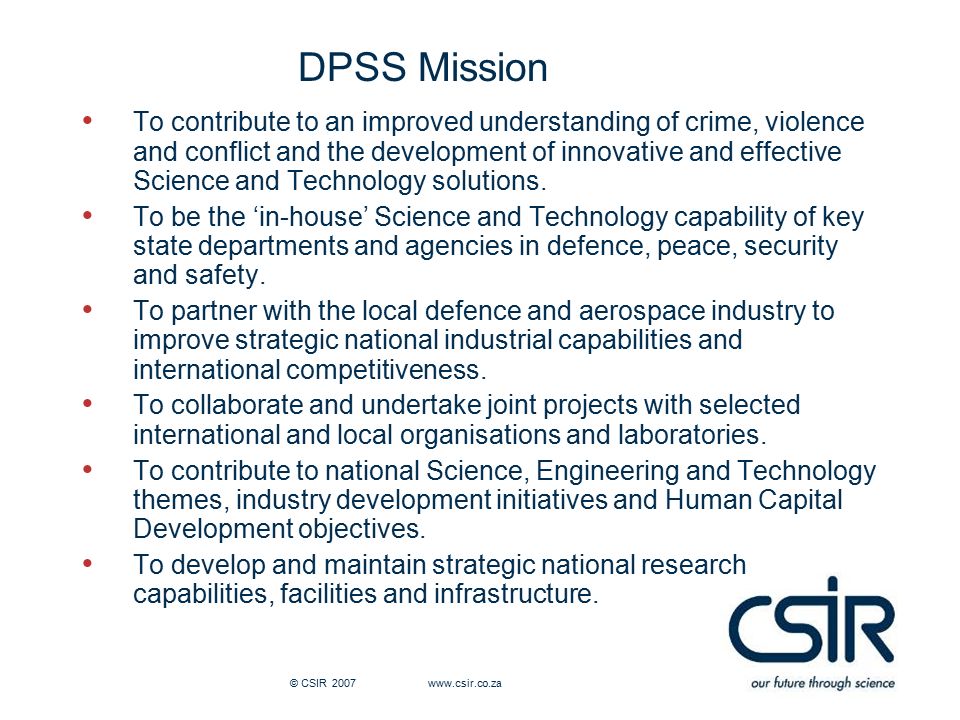 DPSS Mission